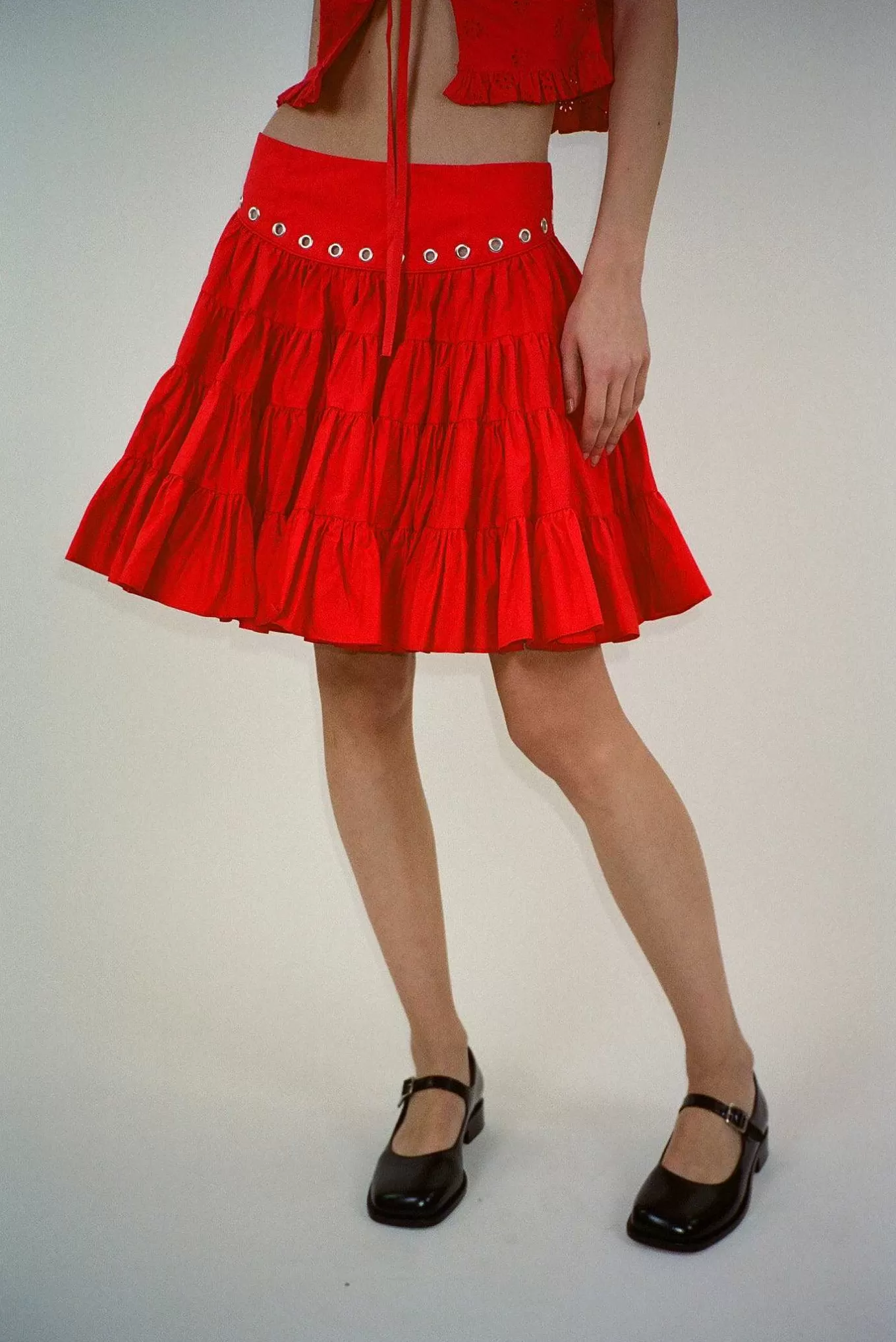 Best Sale Sandy Liang Chumi Skirt In Red