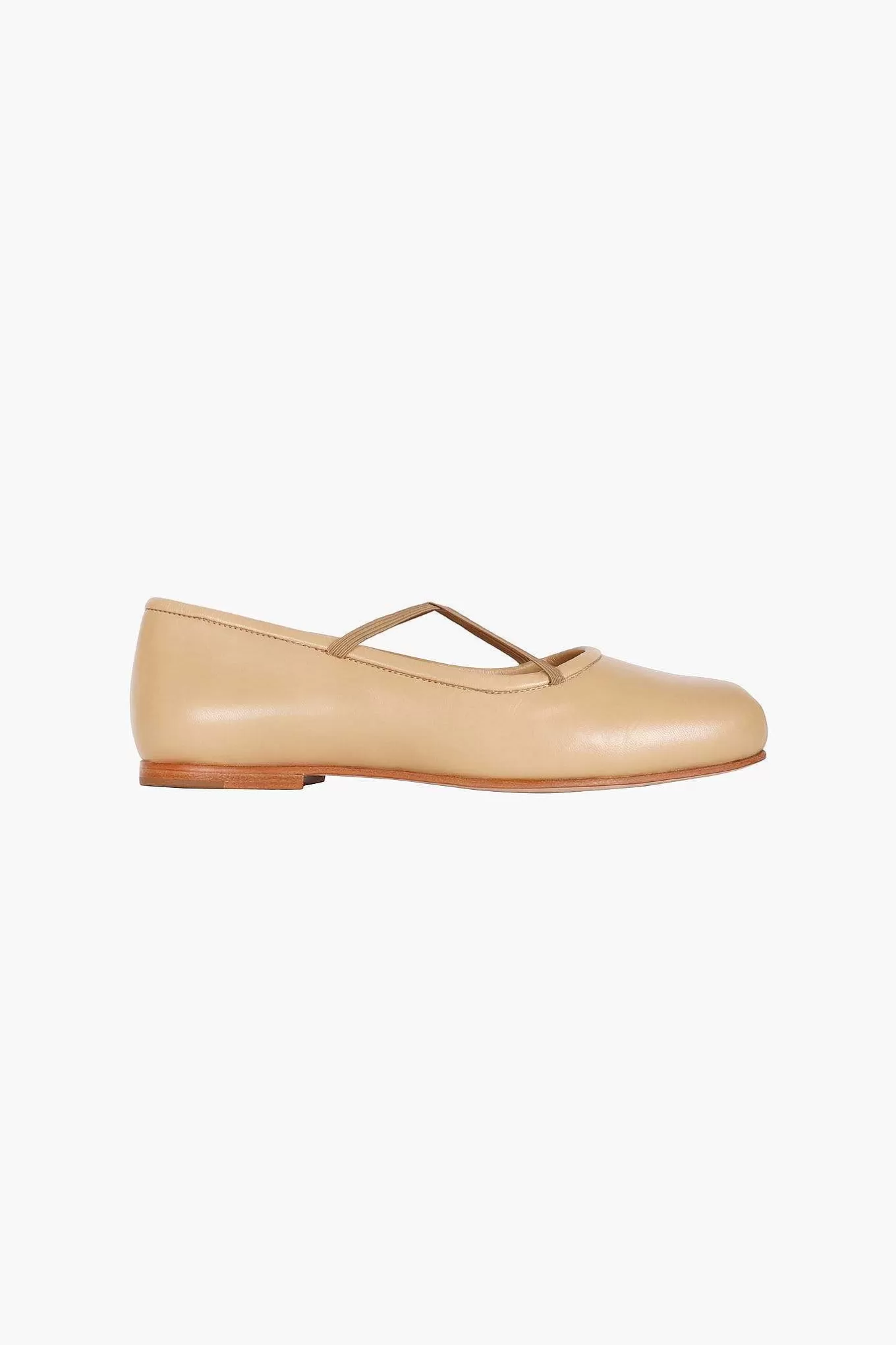 Cheap Sandy Liang Criss Cross Pointe In Beige Nappa