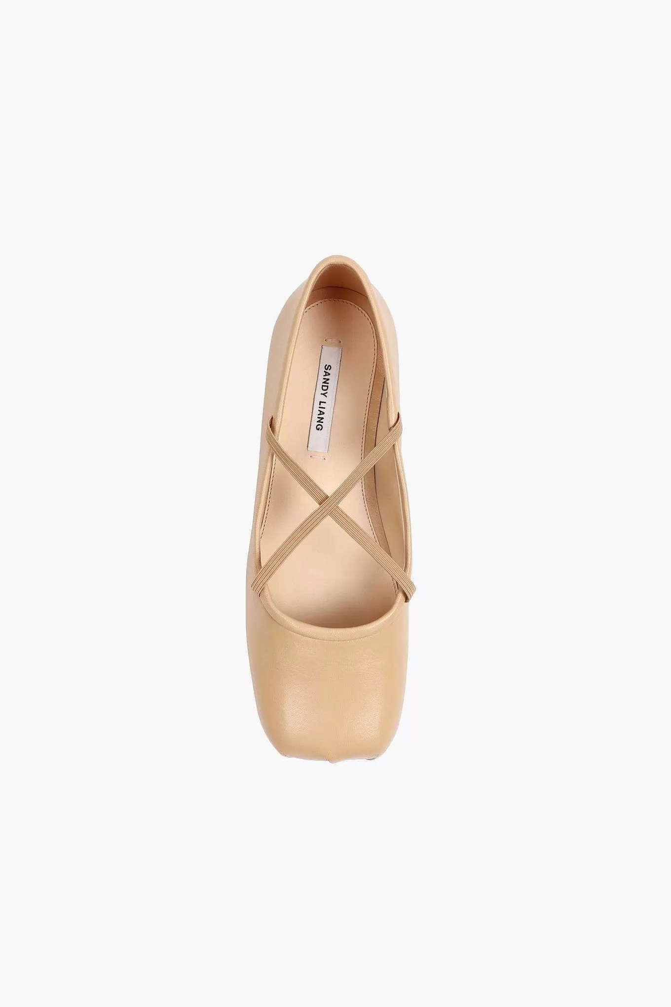 Cheap Sandy Liang Criss Cross Pointe In Beige Nappa