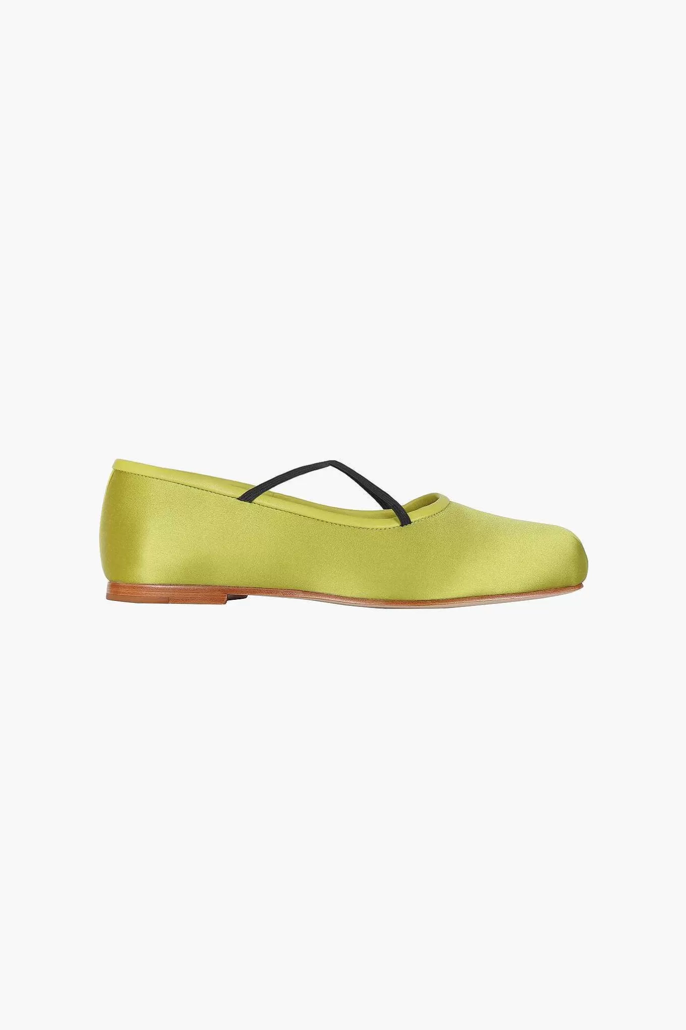 Sale Sandy Liang Criss Cross Pointe In Chartreuse Satin