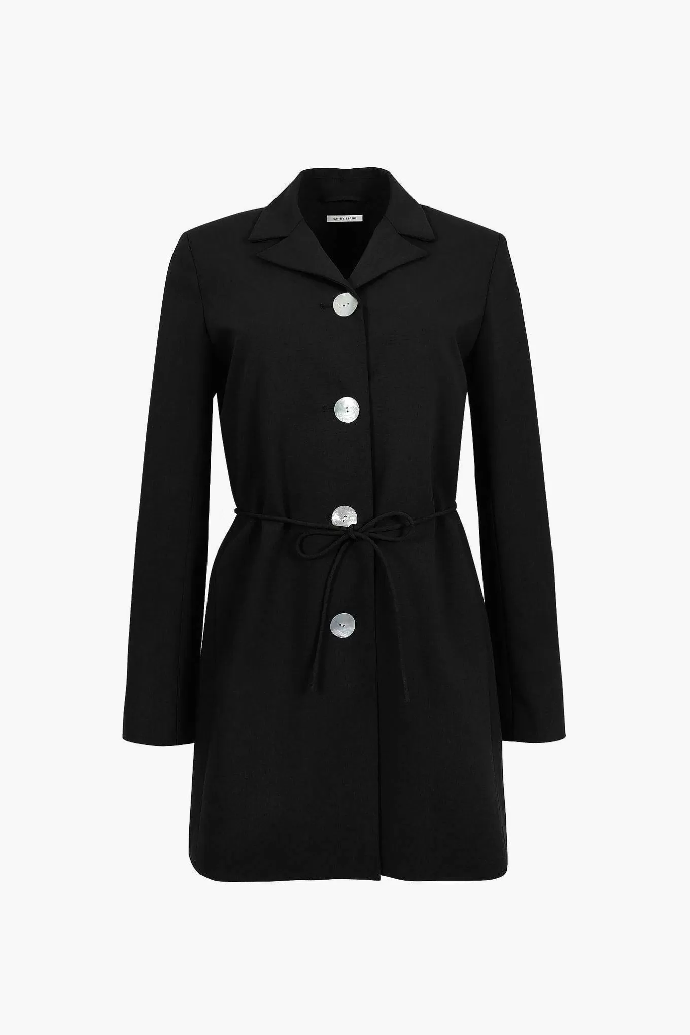 Discount Sandy Liang Greene Coat In Black