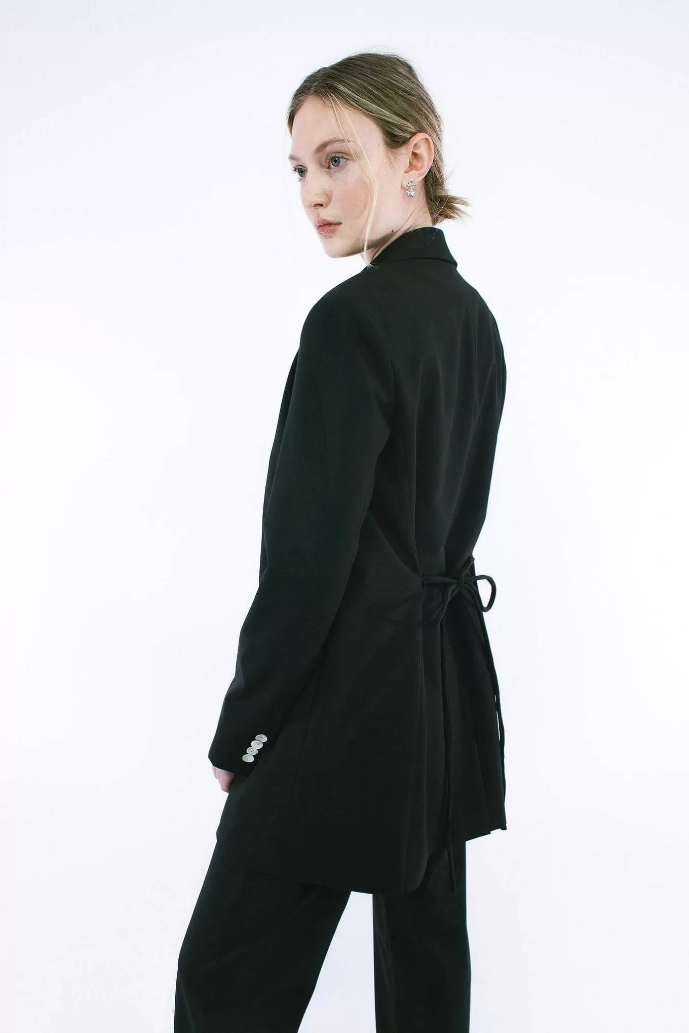 Discount Sandy Liang Greene Coat In Black