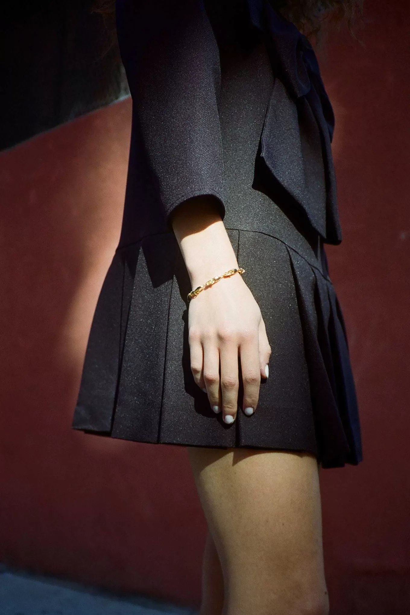 Shop Sandy Liang Mary Jane Bracelet In Gold Vermeil