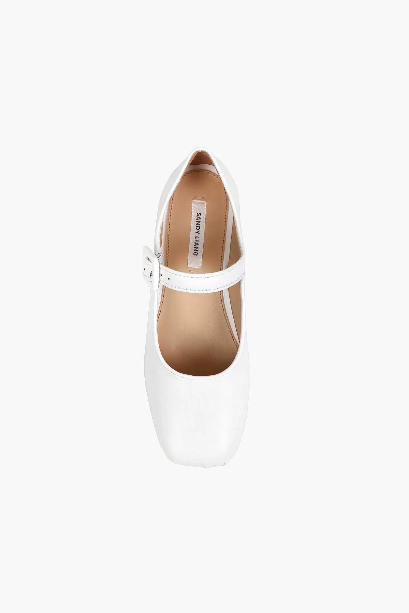 New Sandy Liang Mary Jane Pointe In Optic White Nappa