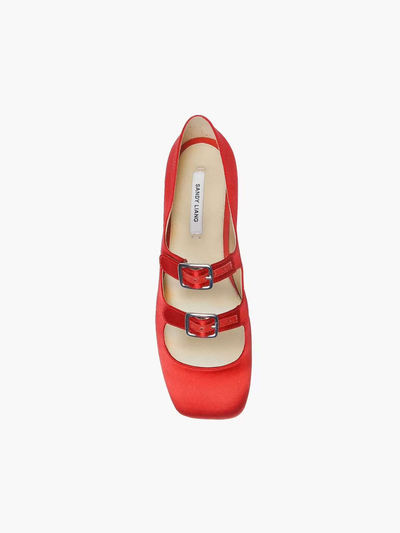 Flash Sale Sandy Liang Mj Double Strap In Red Satin