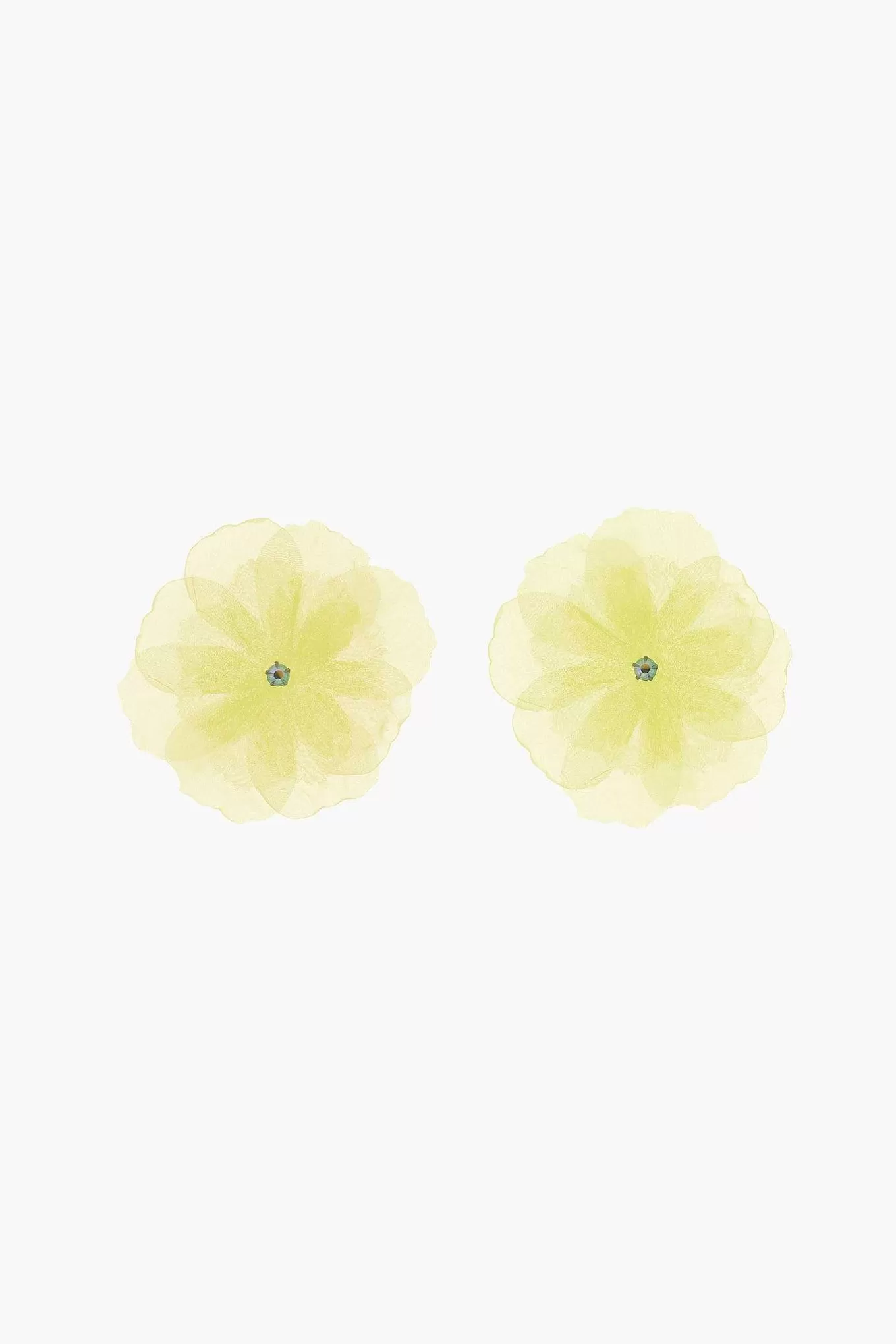 Store Sandy Liang Muff Earrings In Lemon