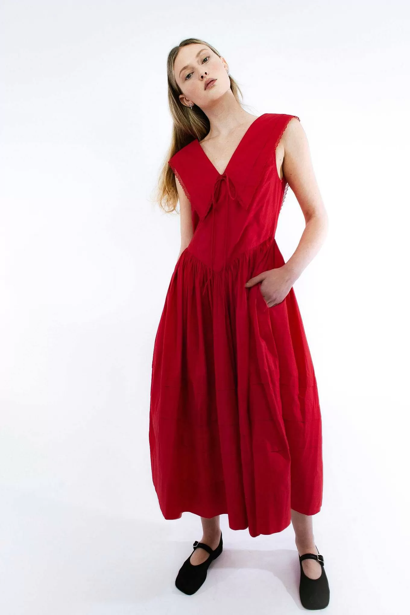 Store Sandy Liang Opa Dress In Red