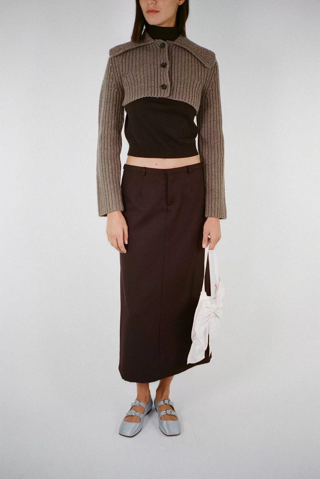 Outlet Sandy Liang Socks Skirt In Brunette