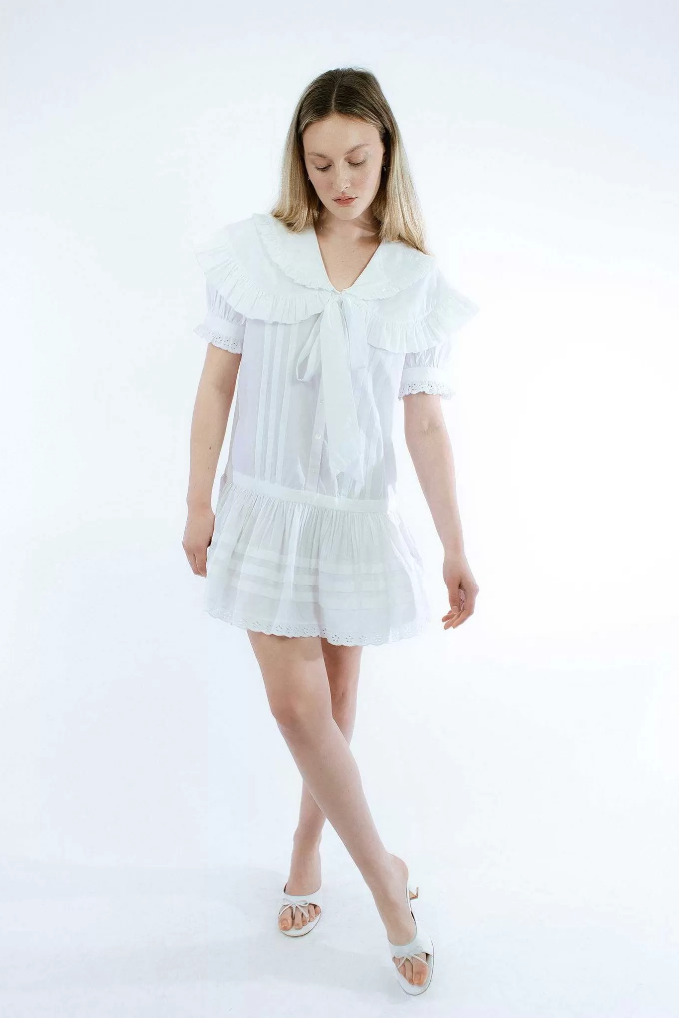 New Sandy Liang Toki Dress In White